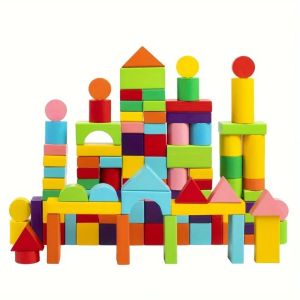 Peek A Boo 100 PCS Wooden Building Blocks Toy