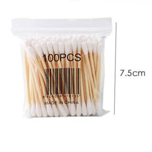 Cotton Buds 100Pcs Wooden Stem