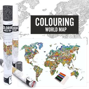 Unik Play Colouring World Map For Kids