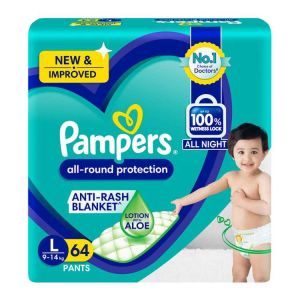 Pampers Diapers Baby Pants Large 64'S