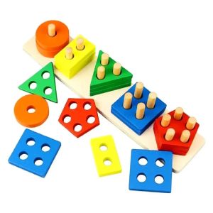 Geometric Shapes Sets Stacker Toy