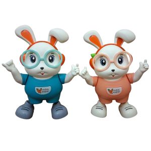 Battery Operated Dancing Swing Rabbit with Music, Lighting, Bump & Go