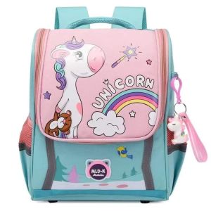 Pink Seagreen Unicorn School Bag for Girls