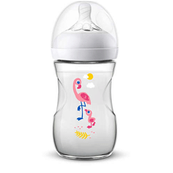 Philips Avent SCF627/41 Natural Baby Bottle Flamingo 260ml/ 9oz Single pack 1m+