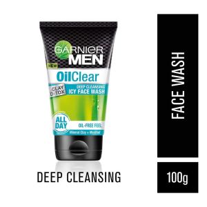 Garnier Men Oil Clear Clay D-Tox Deep Cleansing Icy Face Wash 100Gm