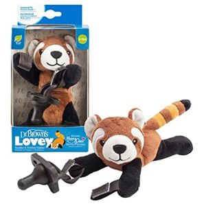 Dr Brown's Red Panda Lovey with Black HappyPaci Silicone One-Piece Pacifier AC259