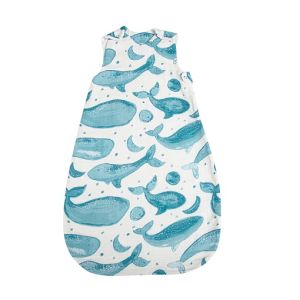 Crane baby Caspian Wearable Blanket 0-9mo. (Muslin Whale Print) BC-130WB-1