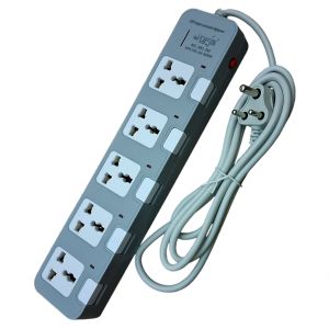 Urja (985-2M) 5 Port Surge Protector – 100% Copper, 4000W (16A) 3 Pin Extension Multiplug with Individual Switches