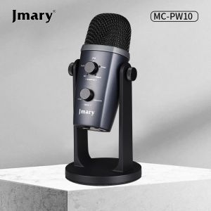 JMARY MC-PW10 USB Microphone – Noise Cancelling, Cardioid Pickup, Zero-Latency Monitoring, Plug & Play for Podcasting, Gaming, Streaming, Recording