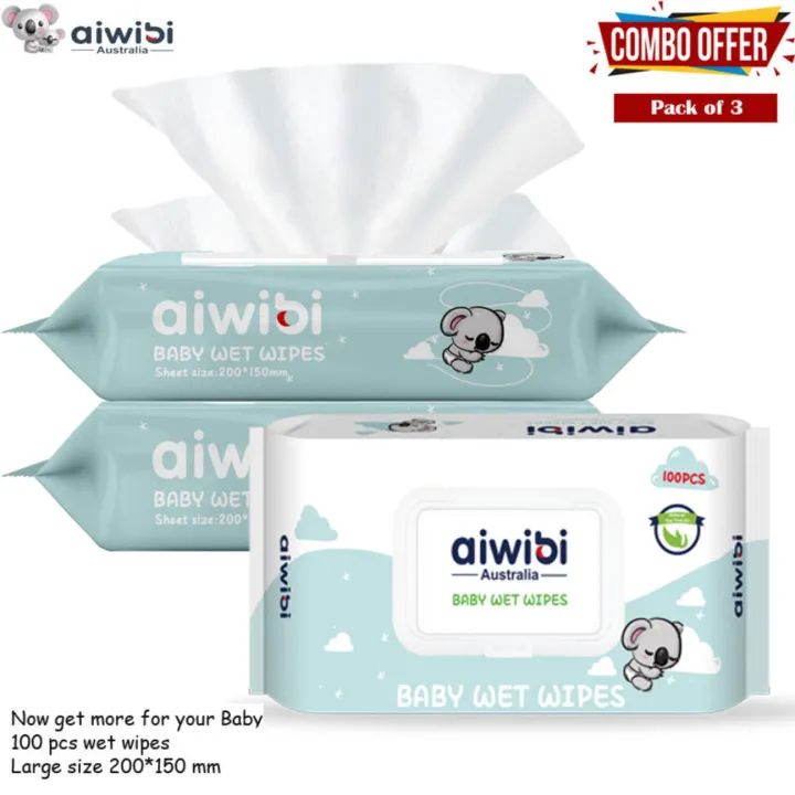 Aiwibi Wet Wipes 100Pcs Pack of 3