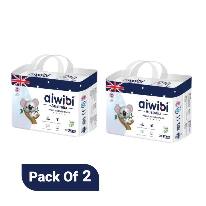 Aiwibi Premium Diapers Baby Pants Xl 36Pcs Pack Of 2