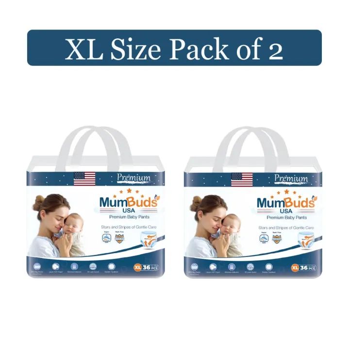 MumBuds American UltraThin Baby Pants Xl 36Pcs Pack Of 2