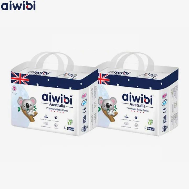 Aiwibi Premium Baby Pant Diapers Large 40Pcs Pack Of 2