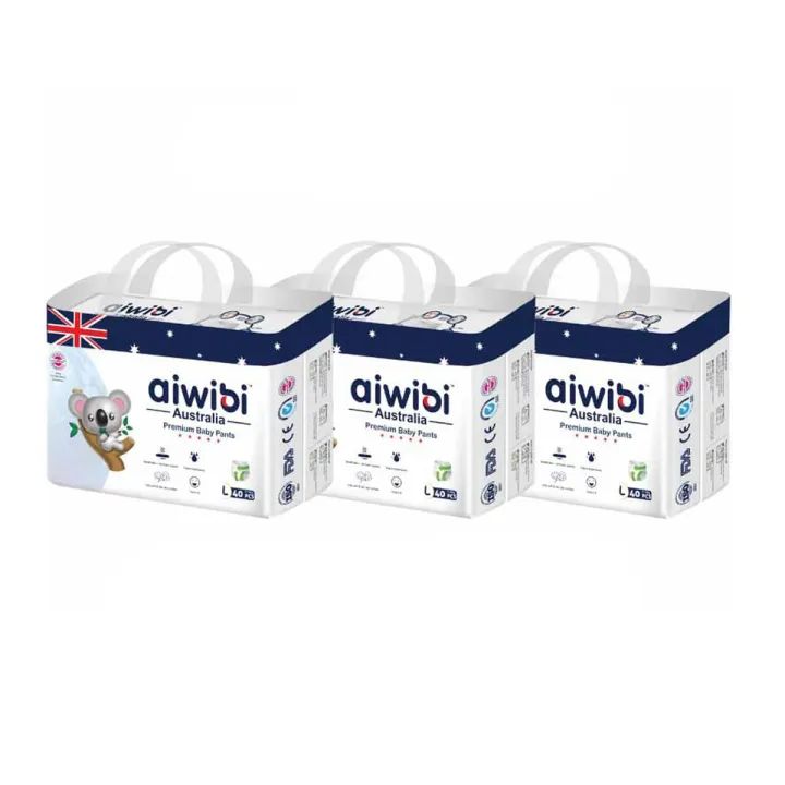 Aiwibi Premium Baby Pant Diapers Large 40Pcs Pack Of 3