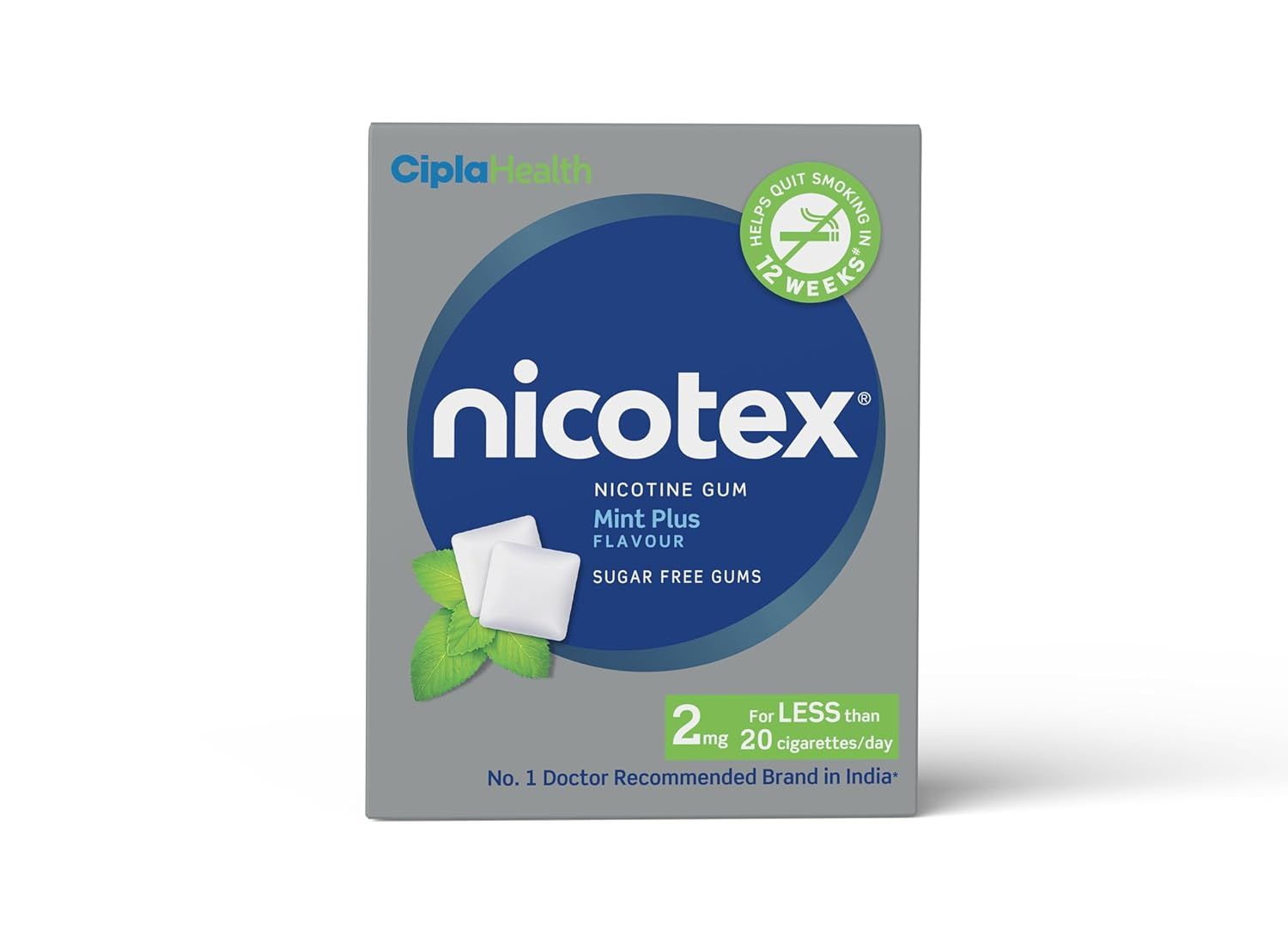 Nicotex Mint Plus Sugar Free Nicotine Gums Pack Of 2