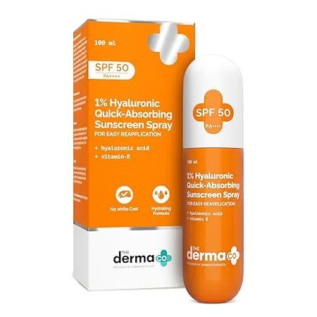 The Derma Co 1% Hyaluronic Quick-Absorbing Sunscreen Spray 100Ml