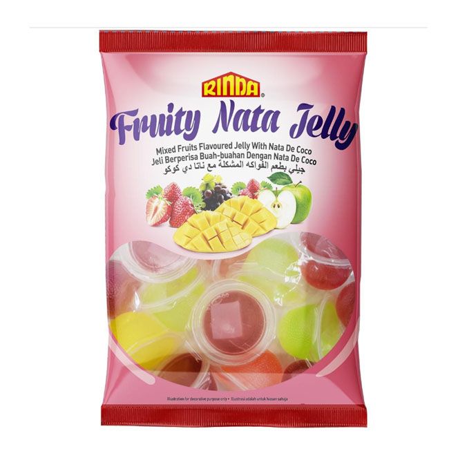 Rinda Mixed Fruit Flavored Jelly with Nata De Coco 225Gm