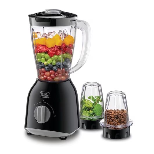 Black+Decker 400W 1 Ltr Blender + 2 Mills BX365E-B5