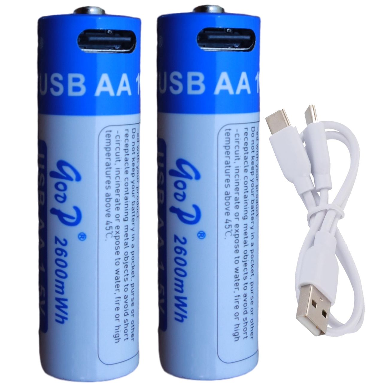 Goop 2600 mAh AA Rechargeable Battery with Type-C USB Port