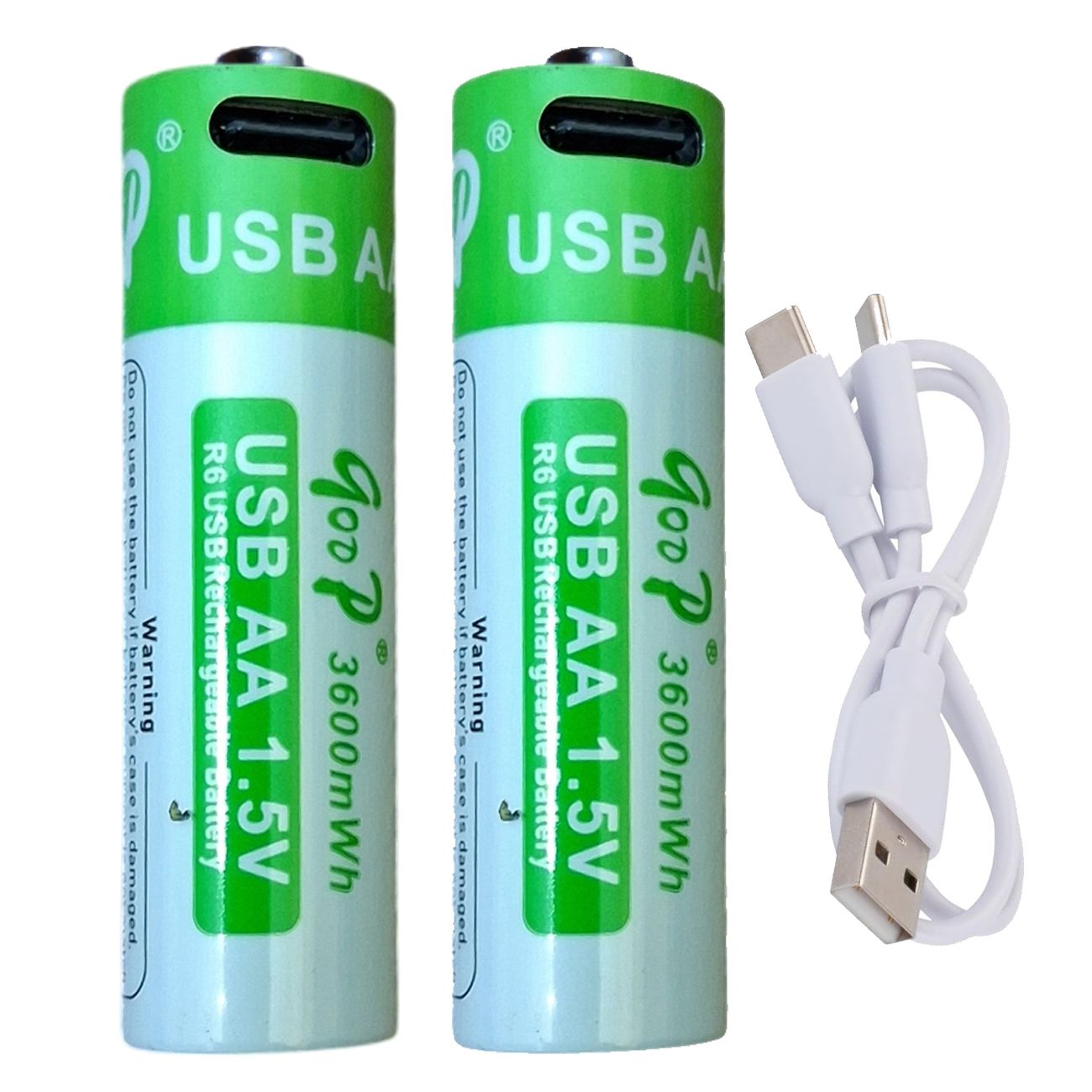 Goop 3600 mWh AA Sized 1.5V Rechargeable Battery with Type C Port