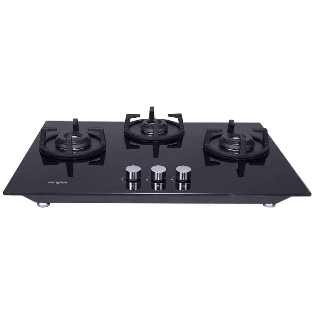 Whirlpool Hob 3 Burner Auto Ignition Gas stove Elite Hybrid HD 703 Brass