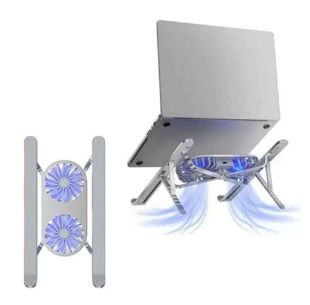 Aluminum Laptop Stand with Dual Cooling Fan