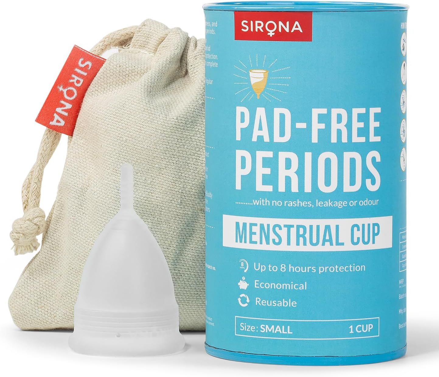 Sirona Reusable Menstrual Cup With Pouch