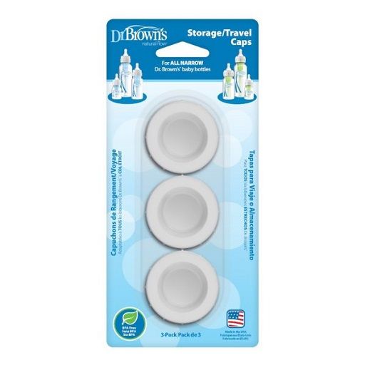 Dr. Brown's Narrow Baby Bottle Storage/Travel Caps, 3-Pack 630