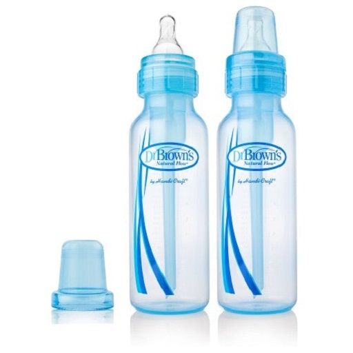 Dr. Brown's Sb82405-Esx 8 Oz / 250 Ml Pp Blue Narrow-Neck "Options" Baby Bottle 2-Pack