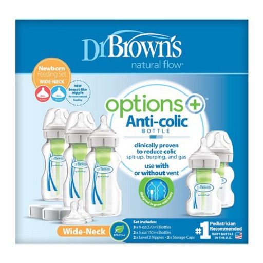 Dr. Brown's Options+ Wide-Neck Newborn Feeding Set Pp,Wb09600