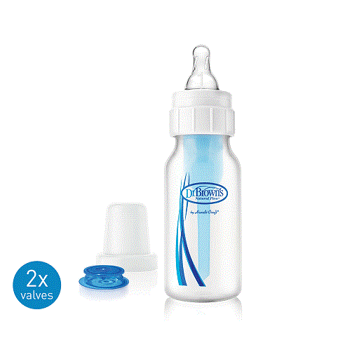 Dr Brown's 4 oz / 120 ml Bottle Retail Pack with Infant Paced Feeding Valve + Level 1 Nipple + Extra Valve SB417-MED