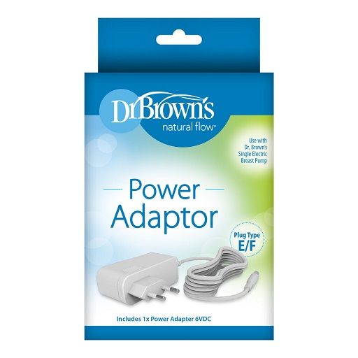 Dr. Brown's Power adapter - Type E/F, 100-240V/6VDC (INTL) for electric breast pumps,  BF110