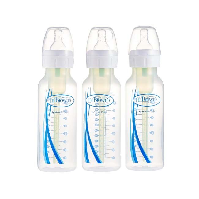 Dr. Brown's 8 Oz / 250 Ml Pp Narrow-Neck "Options" Baby Bottle 3-Pack, Sb83005-P3 