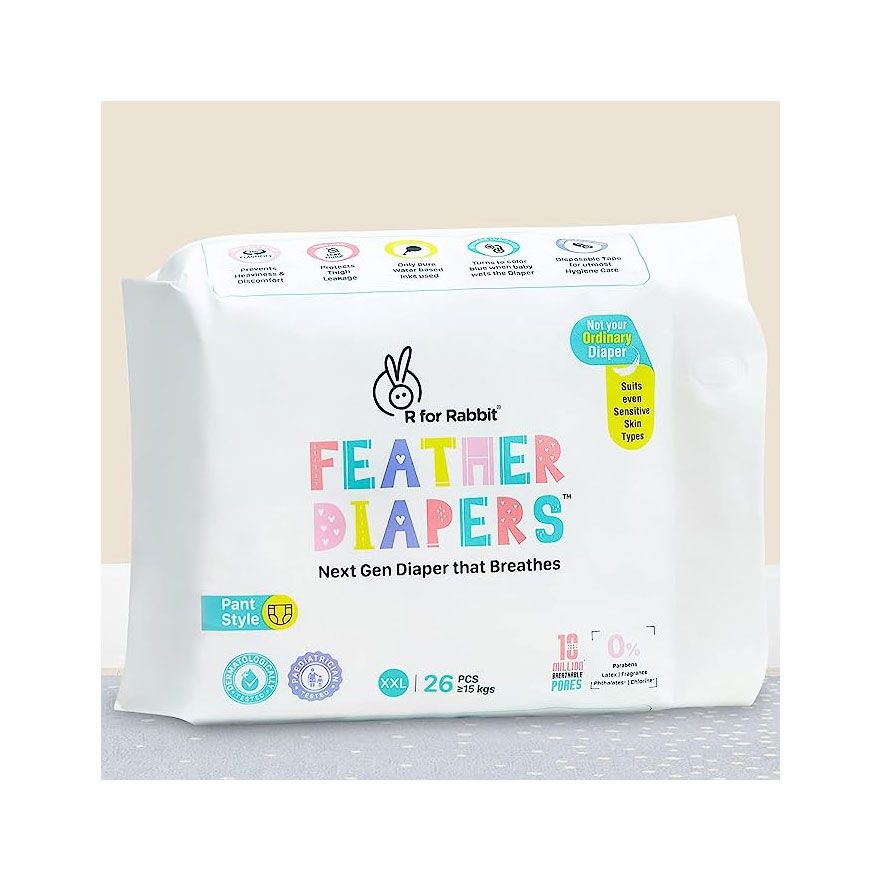 R for Rabbit Feather Diapers XXL ( Pant Style)-DFD5R26 ( >15 kgs)