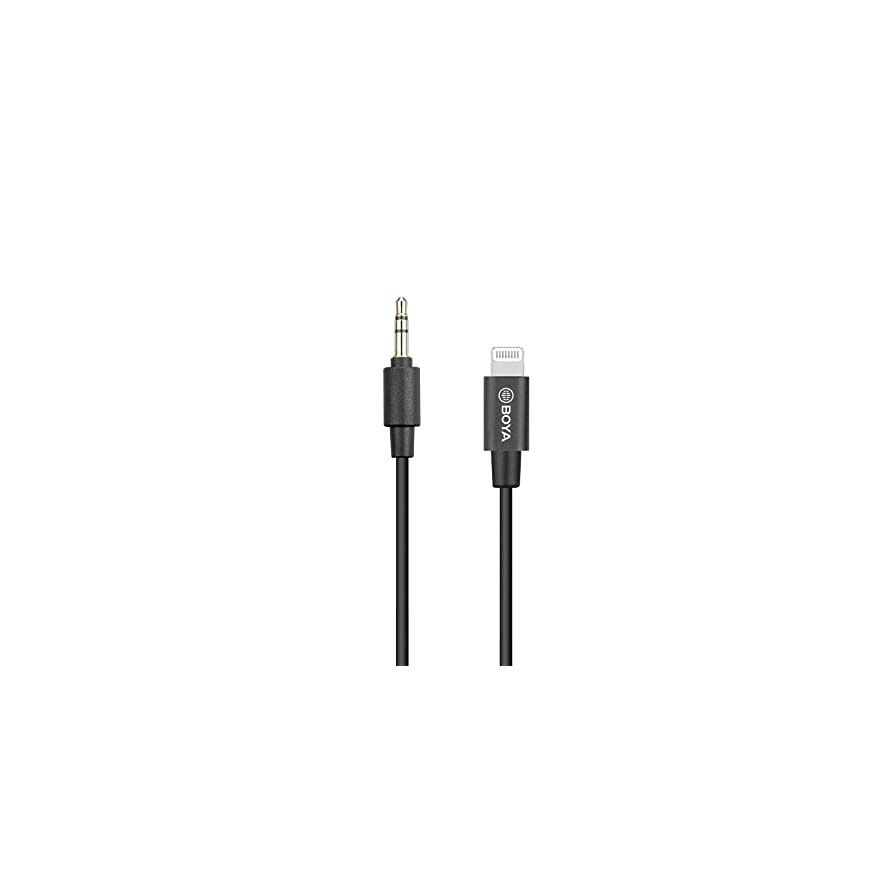 Boya 3.5mm Male TRRS to Male lightning adapter cable (20cm) BY-K1