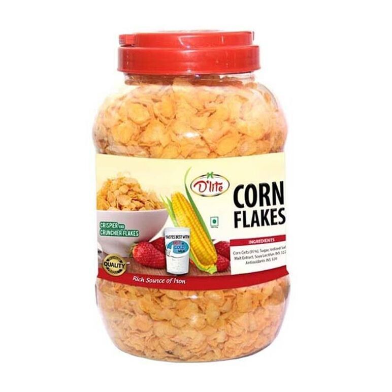 D'Lite Corn Flakes Jar 500gm