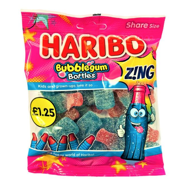 Haribo Bubblegum Bottles Zing 160G