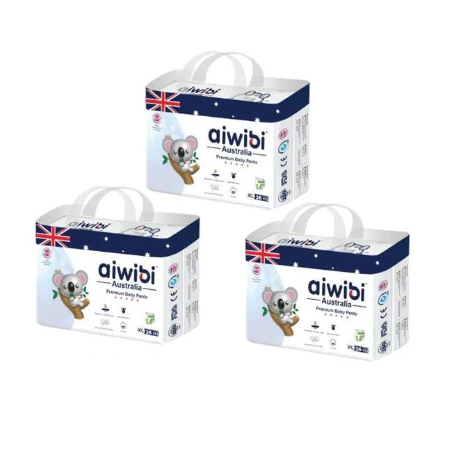 Aiwibi Premium Baby Pant  Diapers Xl 36Pcs Pack Of 3