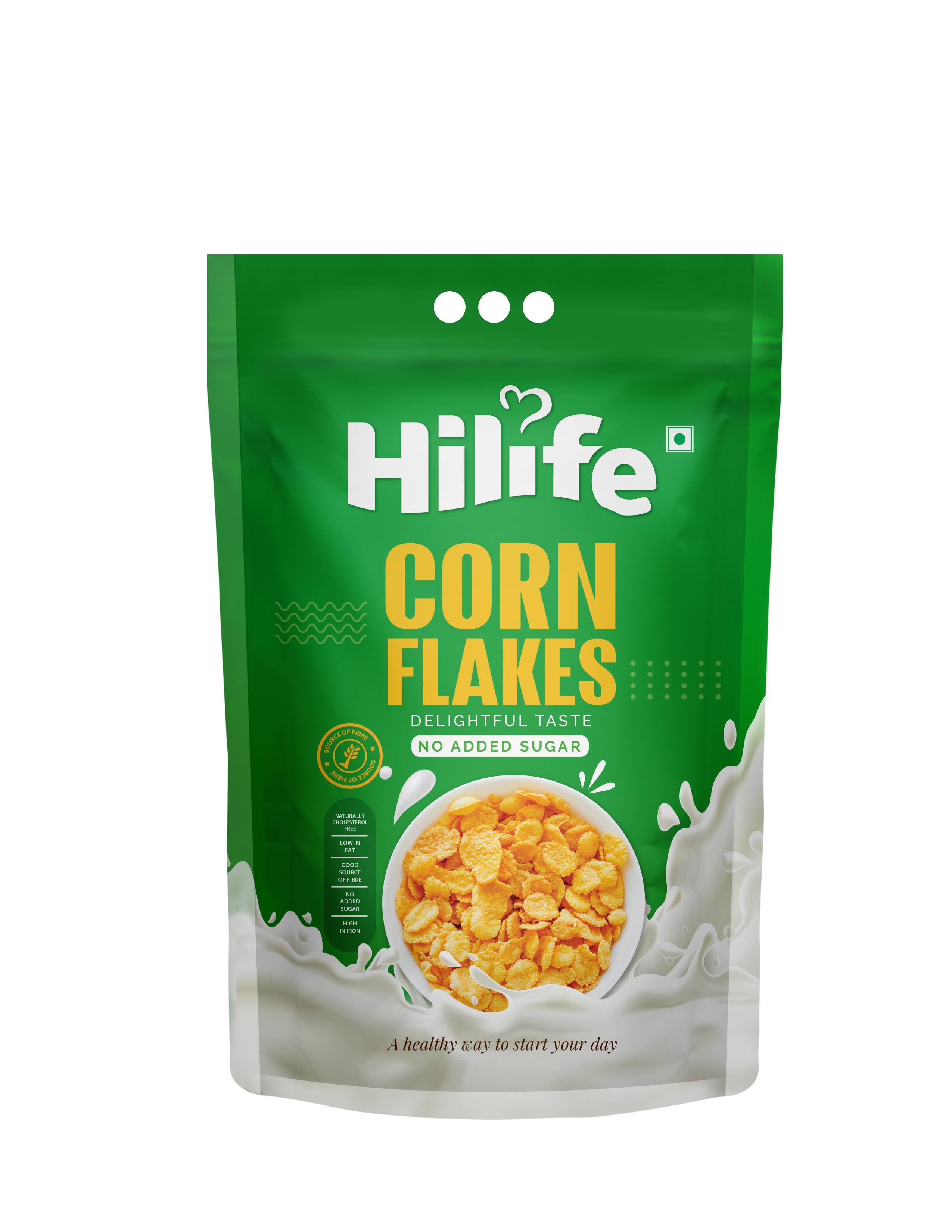 Hilife Cornflakes No Added Sugar Pouch 500Gm (Sugarfree)