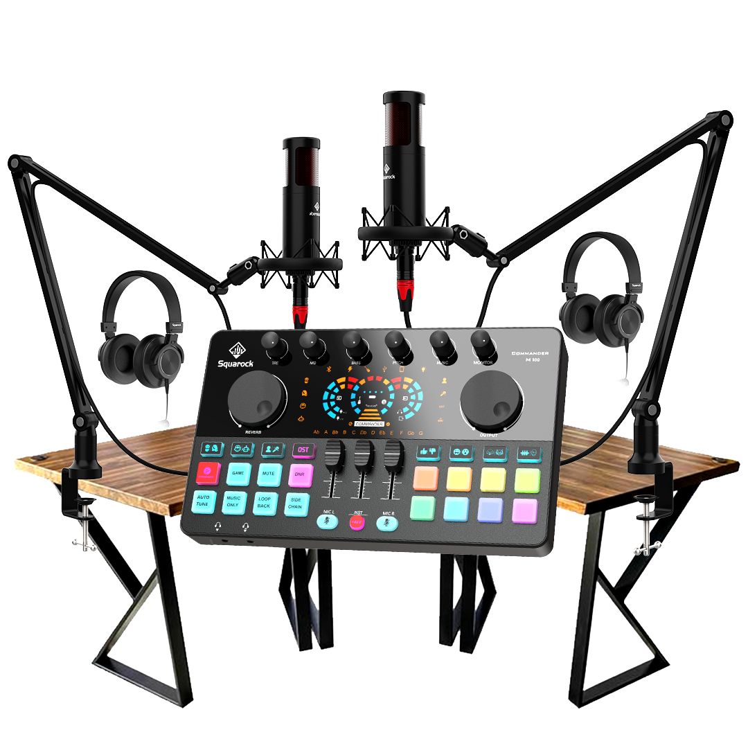 Squarock Professional M100 2 Mic Set Bundle