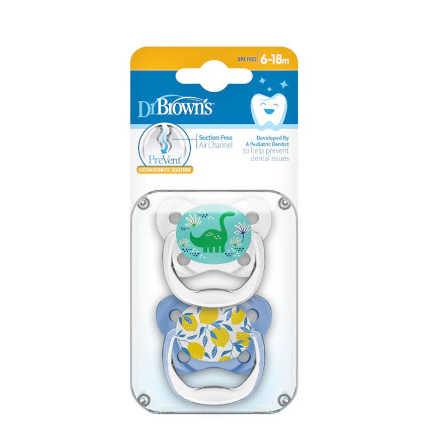 Dr Brown's Pv22402-Spx "Prevent Butterfly Soother Stage 2 Blue 2-Pack" (6-18m)