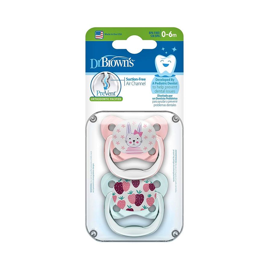 Dr Brown's Pv12302-Spx "Prevent Butterfly Soother Stage 1 Pink 2-Pack "