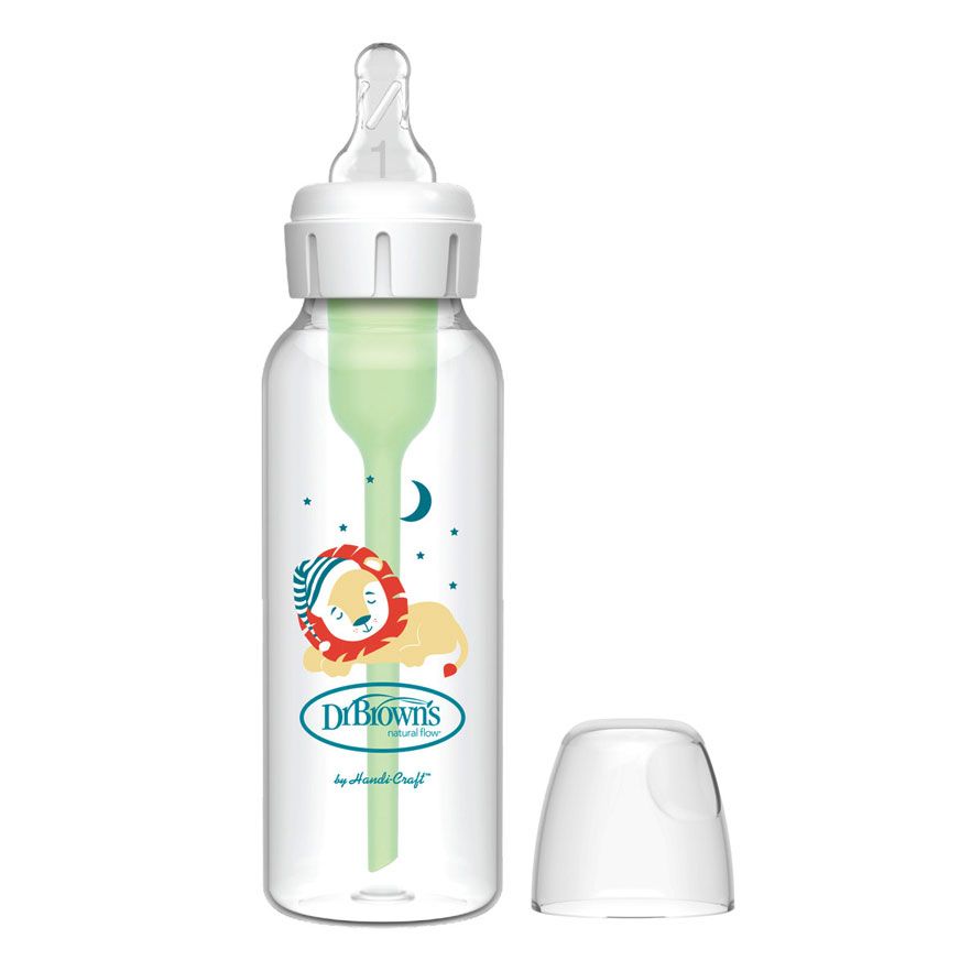 Dr Brown's Sb81105-Intl "8 oz/250 mL PP Narrow Anti-Colic Options+ Baby bottle, Lion design, 1-Pack"