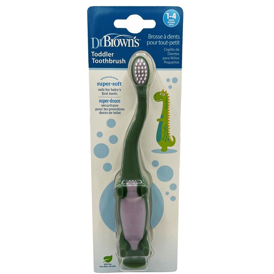 Dr Brown's HG088 " Toddler Toothbrush, Dinosaur, Green, 1-Pack"