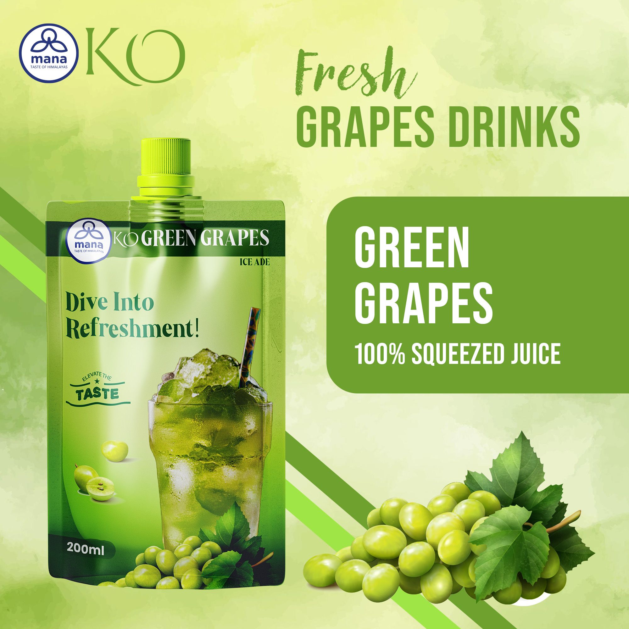 Manaram Green Grapes Ice Ade 200Ml