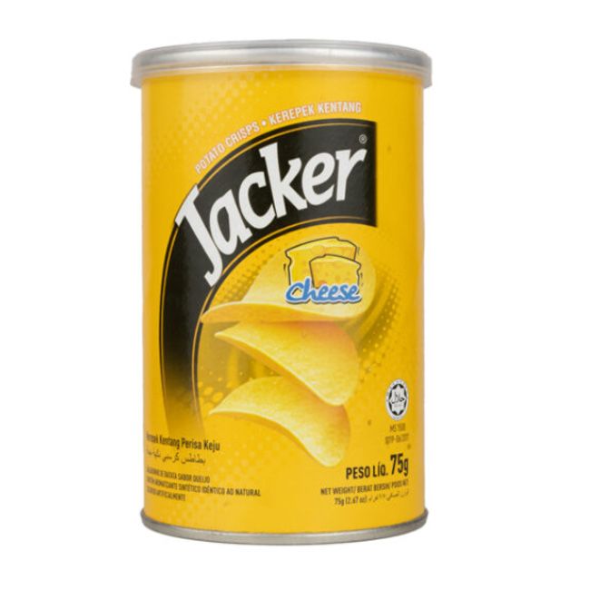 Jacker Potato Chips Cheese Tin 75Gm