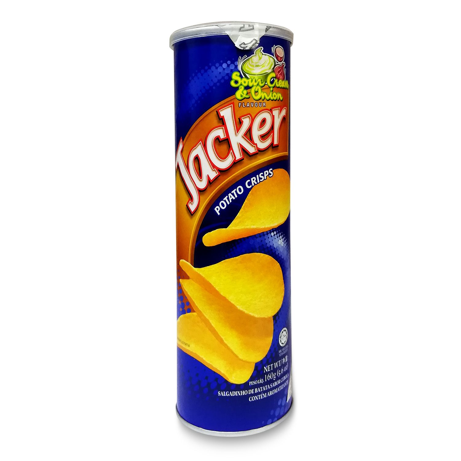 Jacker Potato Chips Sour Cream and Onion Tin 75Gm