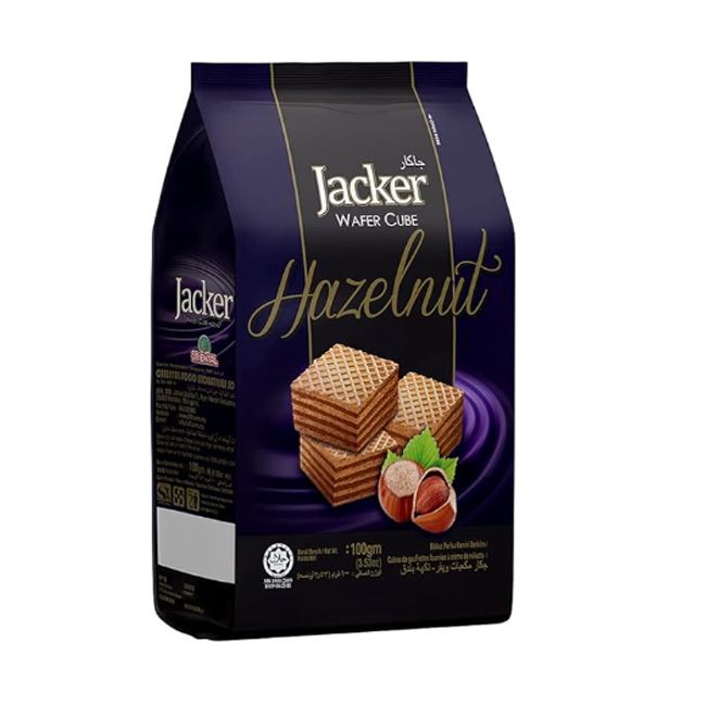 Jacker Wafer Cube Hazelnut 100Gm