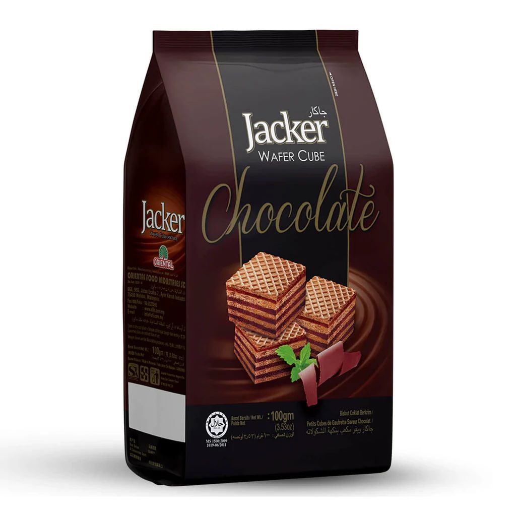 Jacker Wafer Cube Chocolate 100Gm