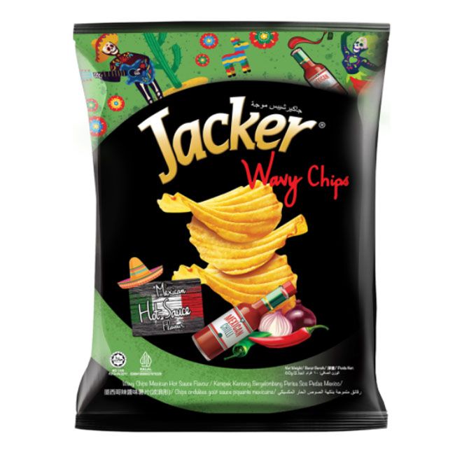 Jacker Wavy Chips Mexican Hot Sauce 60Gm